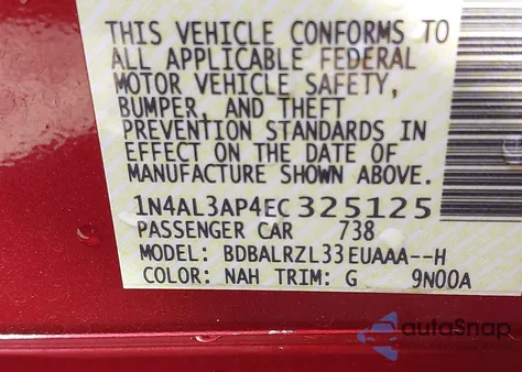 2014 Nissan Altima 2.5 S z USA, uszkodzony, nr VIN 1N4AL3AP4EC325125